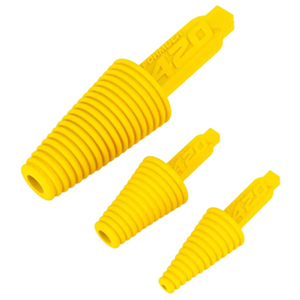 3-Pack of yellow cleaning plugs.